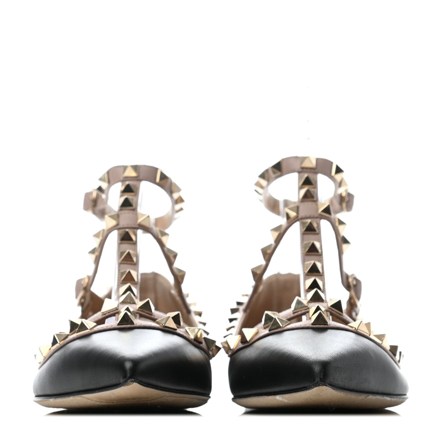 Nappa Rockstud Cage Ballerina Flats 36.5 Black Poudre