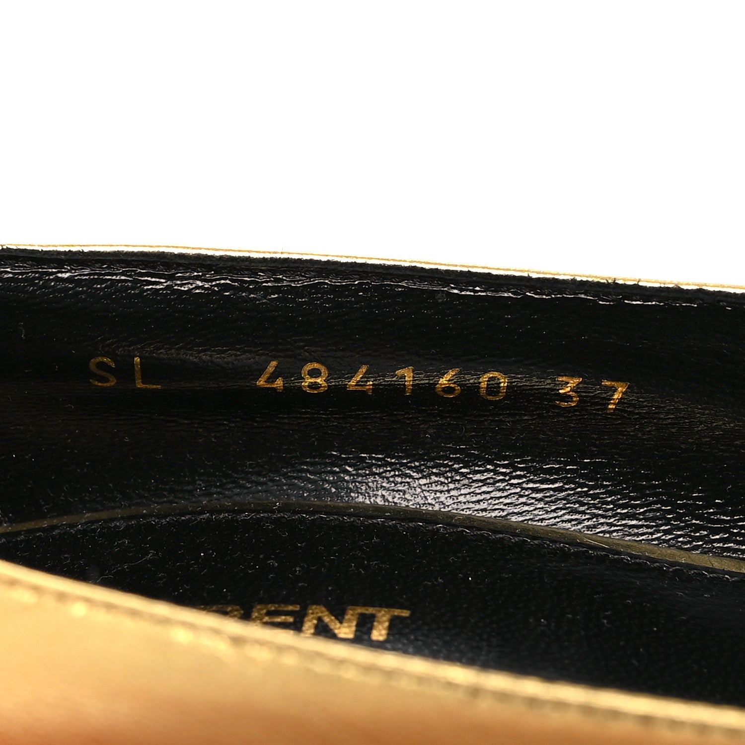 Saint Laurent Calfskin Opyum 85 Pumps 37 Gold 6 of 9