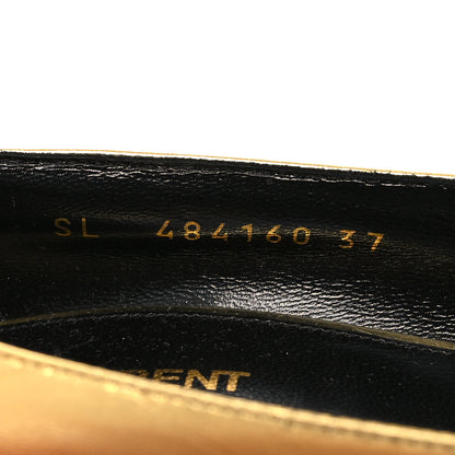 Saint Laurent Calfskin Opyum 85 Pumps 37 Gold 6 of 9