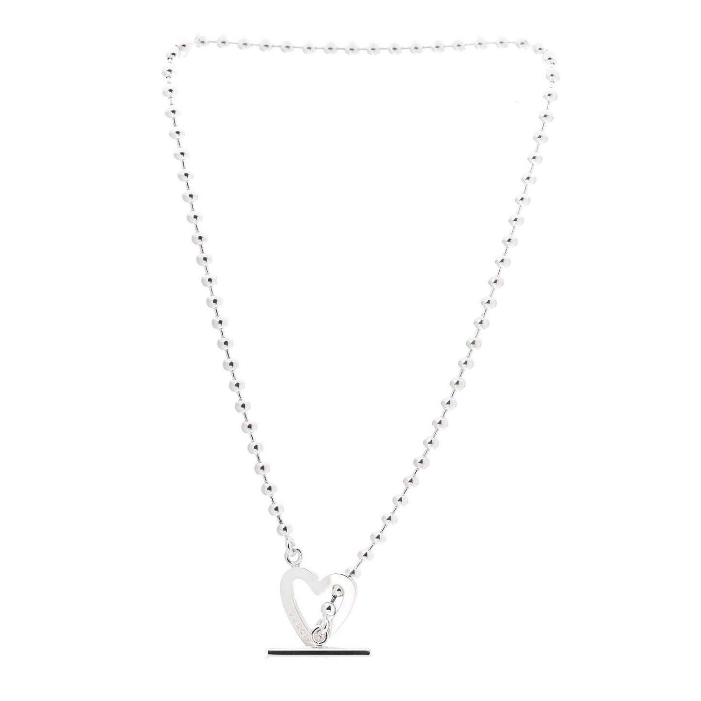 Sterling Silver Heart Toggle Necklace
