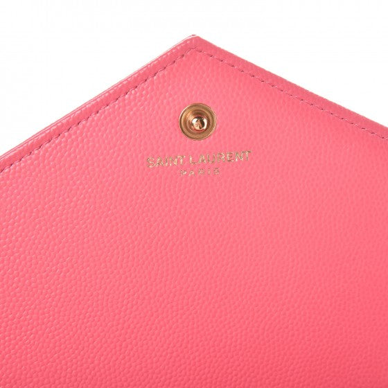 Grain De Poudre Matelasse Chevron Monogram Chain Wallet Rose Clair