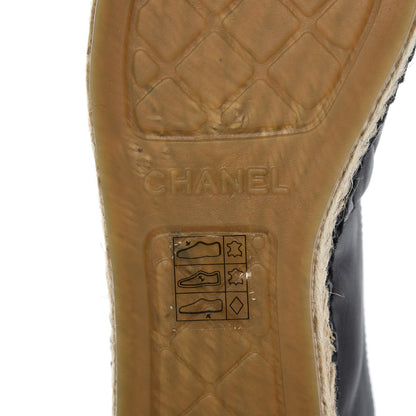 Chanel Lambskin Quilted CC Espadrilles 36 Navy 6 of 10