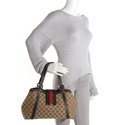 Gucci Monogram Medium New Ladies Web Tote Dark Brown 2 of 8