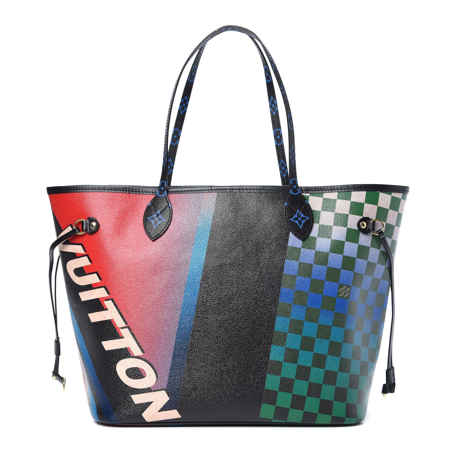 Damier Race Neverfull MM Black Rouge