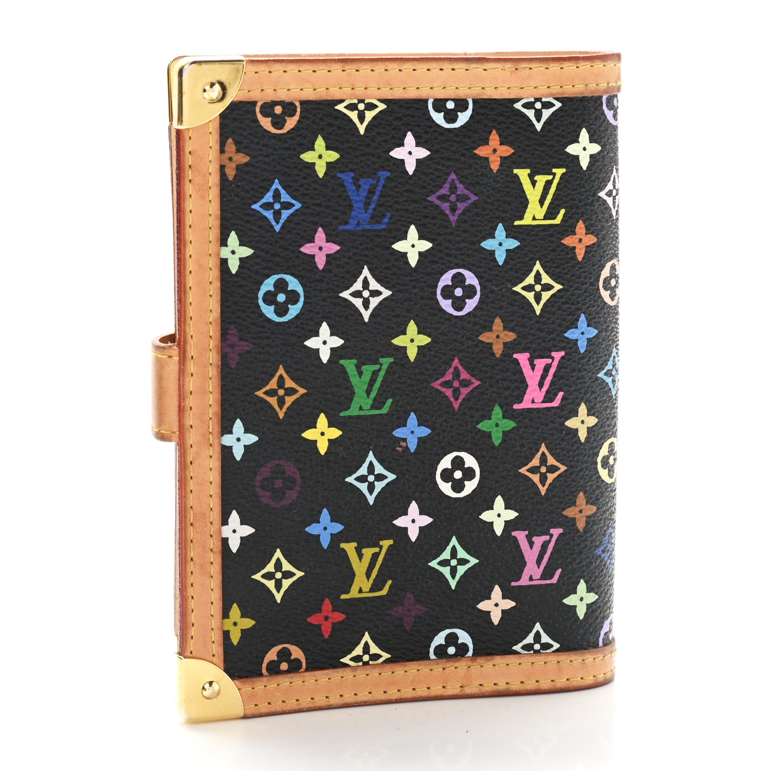 Louis Vuitton Monogram Multicolor Small Ring Agenda Cover Black 3 of 8