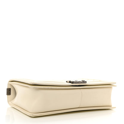 Chanel Patent Quilted Large Boy Flap White 4 of 8