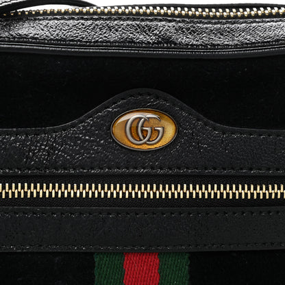 Gucci Suede Patent Web Mini Ophidia Shoulder Bag Black 6 of 11