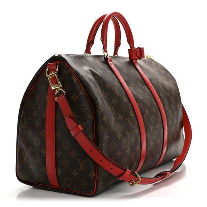 Louis Vuitton Calfskin Monogram Keepall Bandouliere 50 Coquelicot 2 of 9
