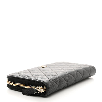 Chanel Caviar Quilted Large Gusset Zip Around Wallet Black 4 of 13