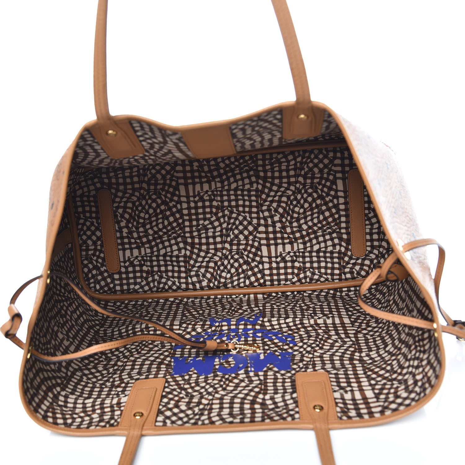 MCM Visetos Large Liz Reversible Shopper Tote Cognac 10 of 16