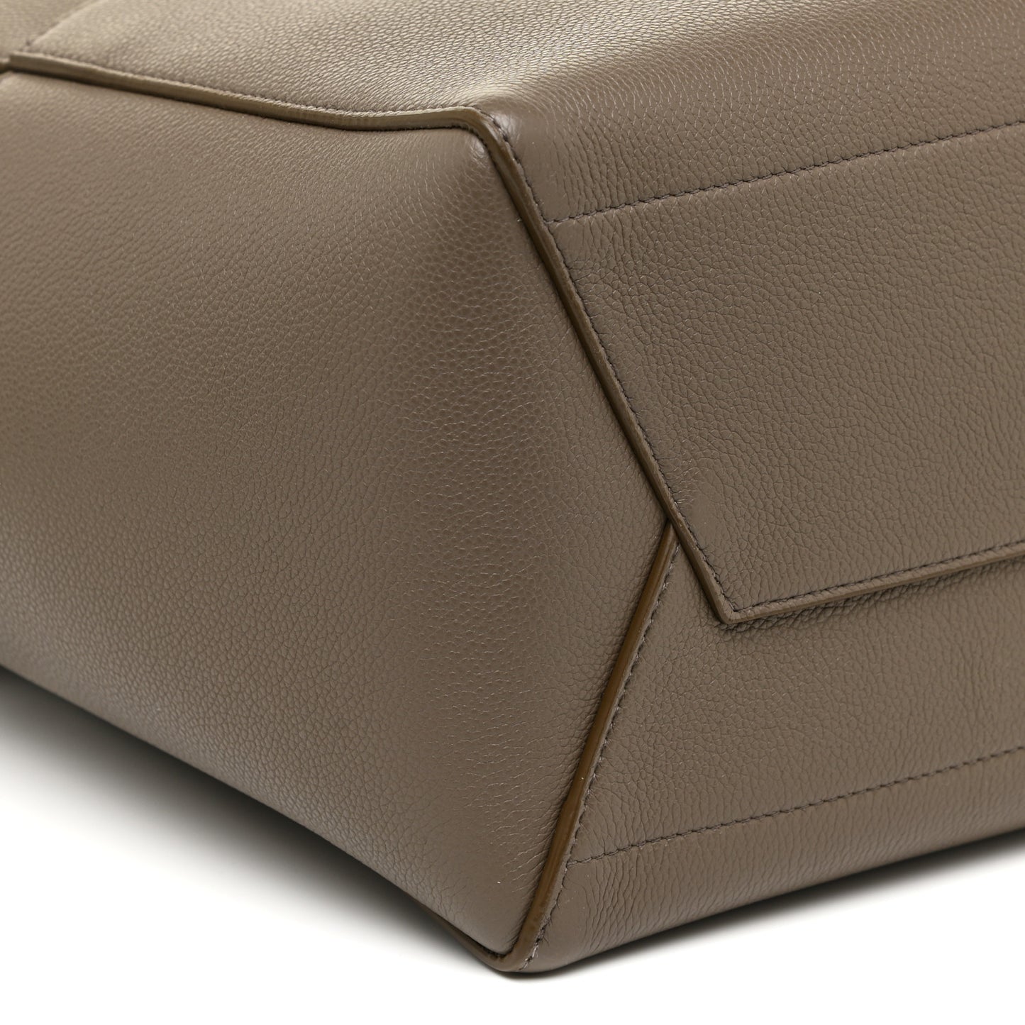 Soft Grained Calfskin Sangle Bucket Bag Taupe