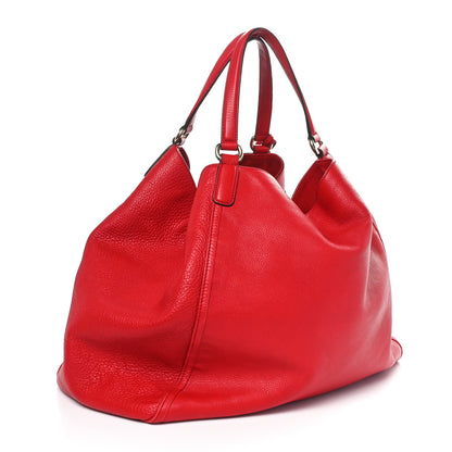 Gucci Pebbled Calfskin Large Soho Shoulder Bag Red 2 of 10