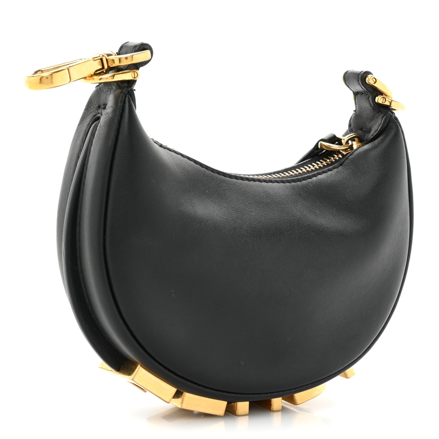 Vitello Grace Matte Nano Fendigraphy Hobo Charm Black