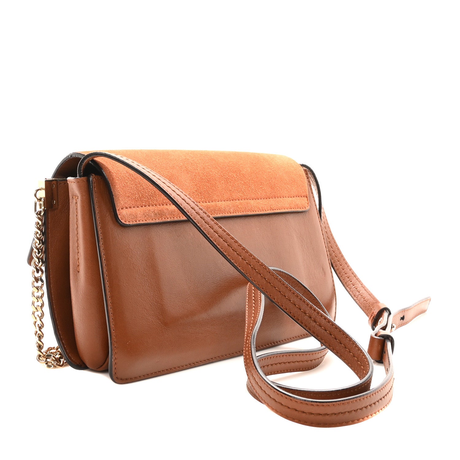 Chloe Suede Calfskin Small Faye Shoulder Bag Tobacco 3 of 9