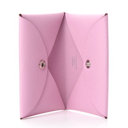 Hermes Epsom Calvi Card Case Mauve Sylvestre 5 of 8