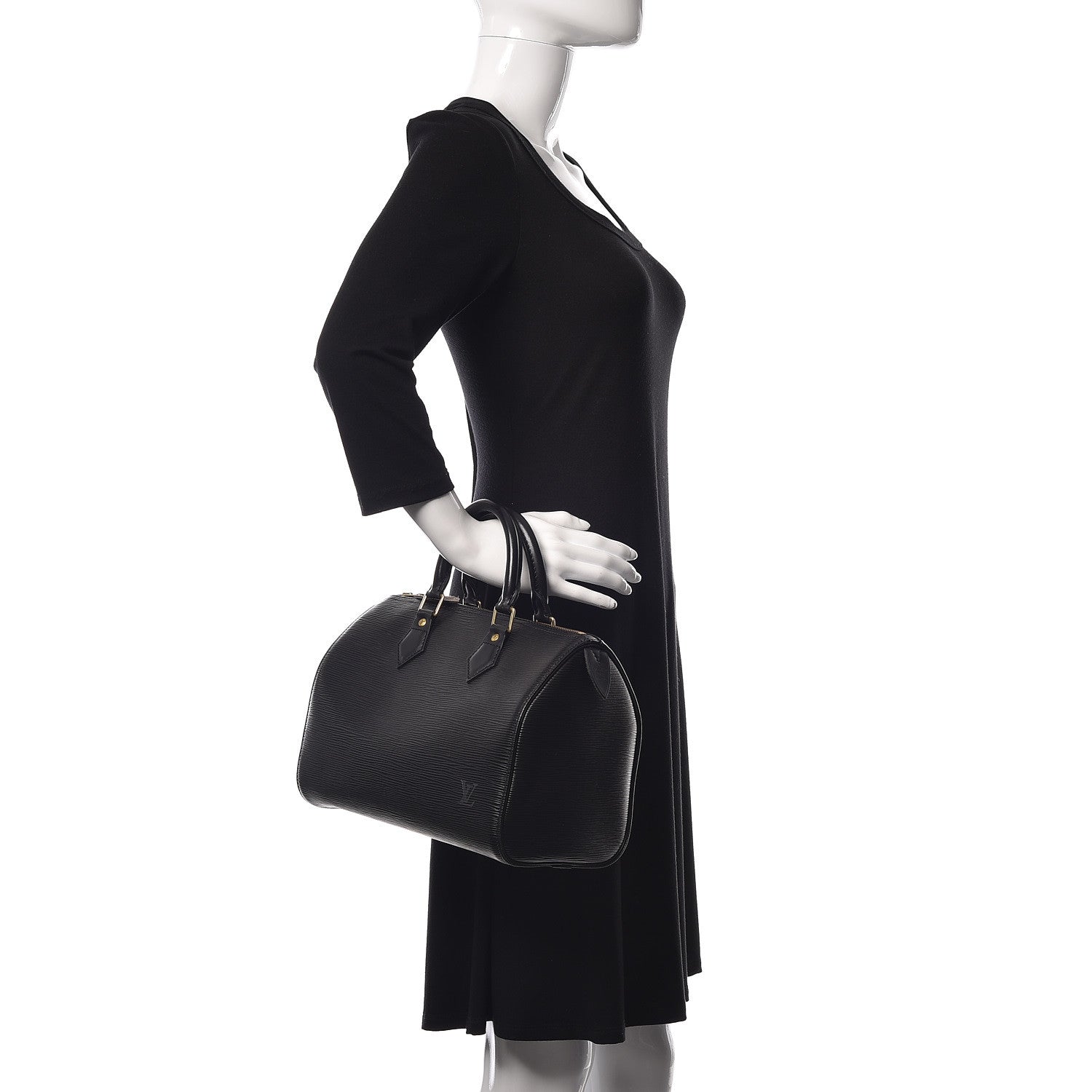 Louis Vuitton Epi Speedy 25 Black 2 of 10