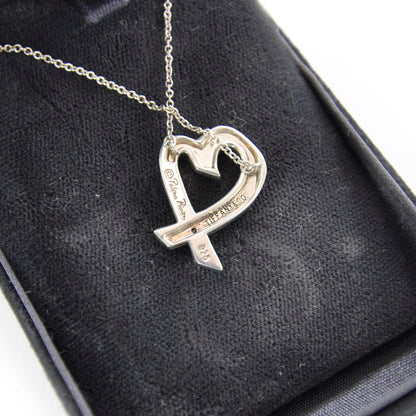 Tiffany Sterling Silver Paloma Picasso Diamond Loving Heart Necklace 3 of 5