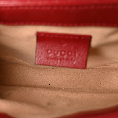 Gucci Vintage Effect Calfskin Matelasse Diagonal Super Mini Torchon GG Marmont Shoulder Bag Black Romantic Cherry 5 of 10