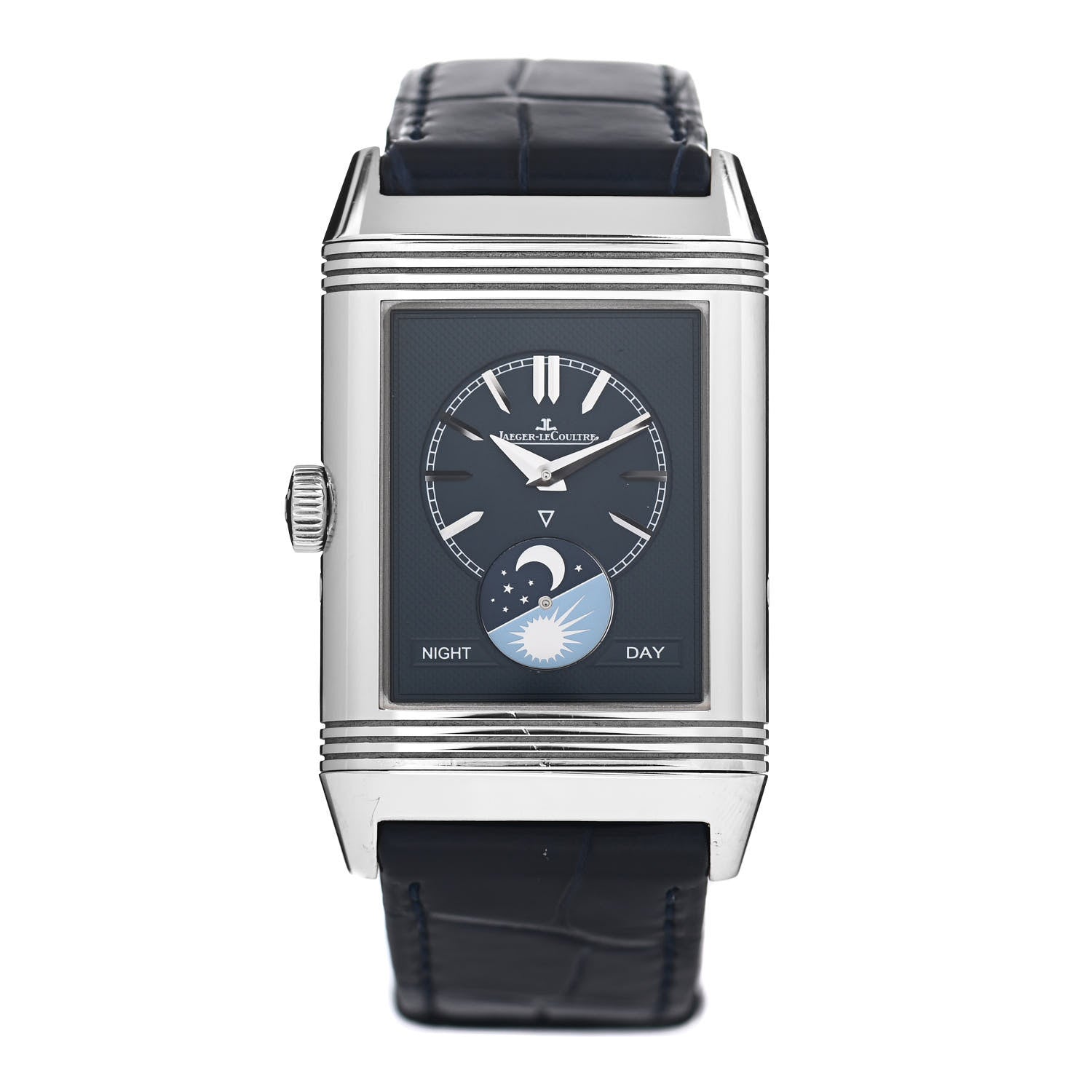 Jaeger-LeCoultre Stainless Steel Alligator 29.9mm Reverso Tribute Moon Manual Winding Watch Q3958420 2 of 6