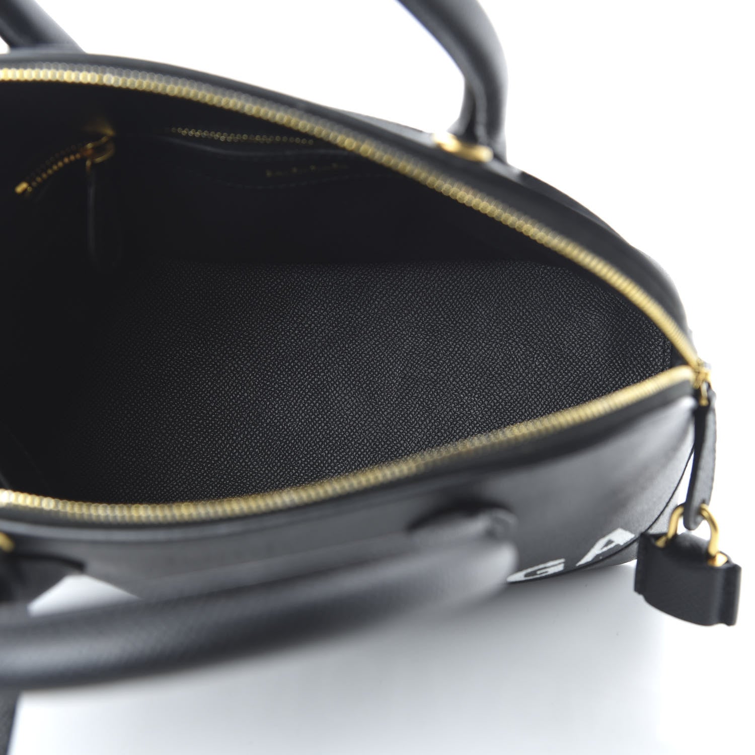 Balenciaga Signature Grained Calfskin Logo S Ville Top Handle Bag Black White 5 of 9