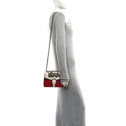 Gucci Calfskin Crystal Snake Embroidered Mini Dionysus Shoulder Bag Mystic White Hibiscus Red Blue Agata 2 of 12