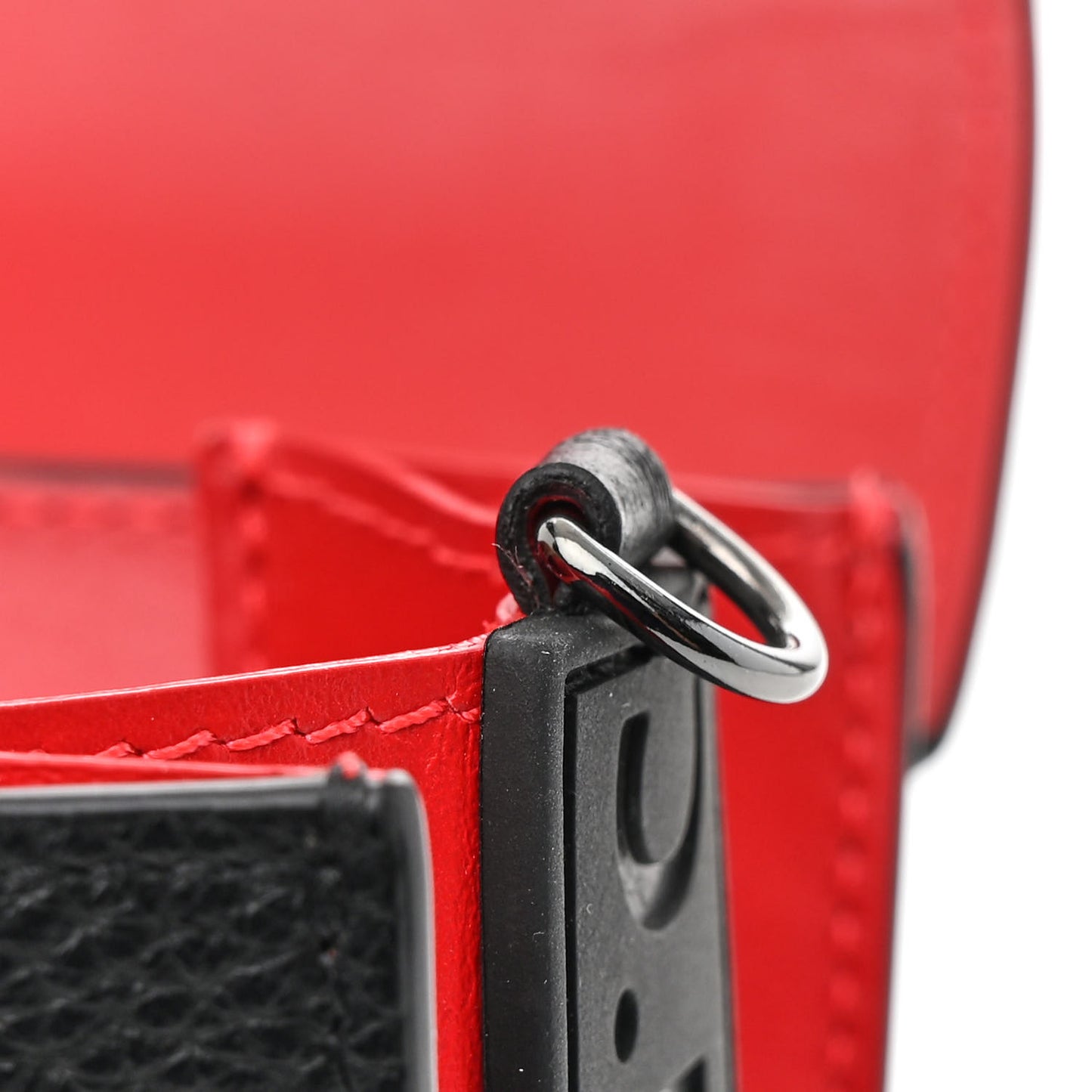 Calfskin Funky Spikes Wallet on Strap Black