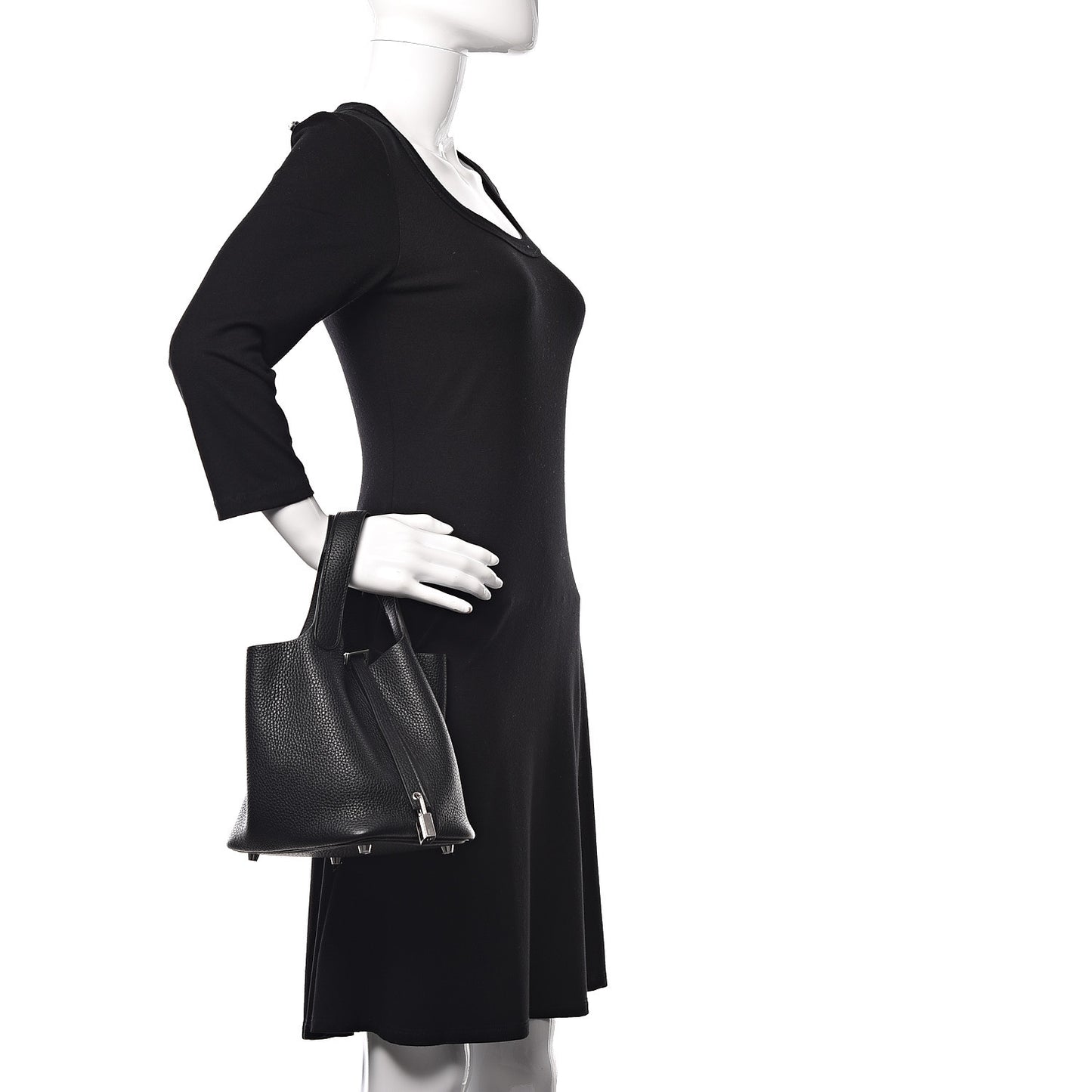 Taurillon Clemence Picotin Lock 18 PM Black