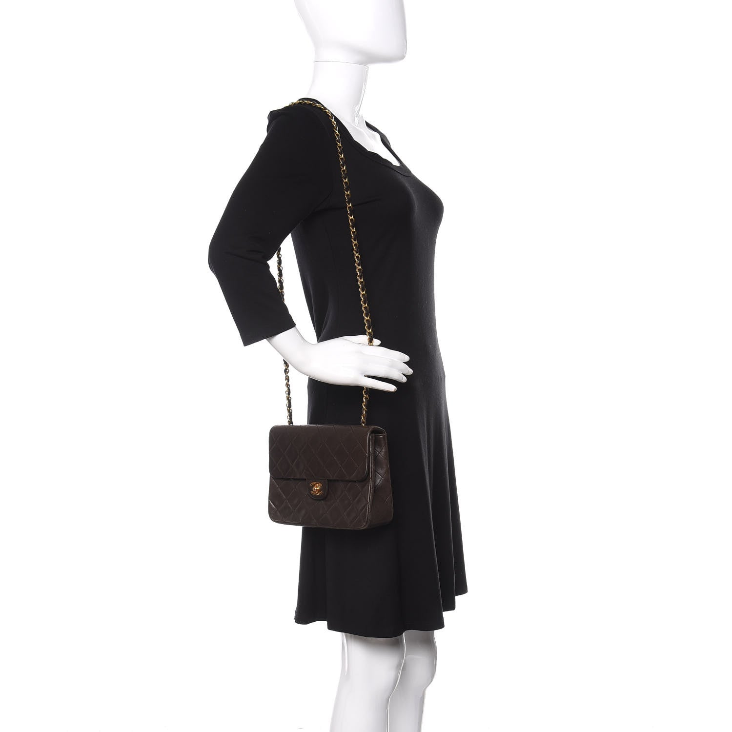 Chanel Lambskin Quilted Small Single Flap Brown 2 of 11