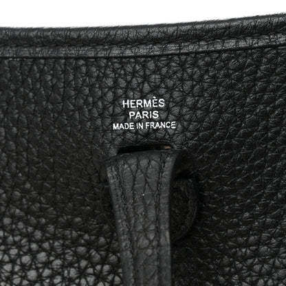 Hermes Taurillon Clemence Amazone Sangle Cavale Evelyne TPM Black Noisette 6 of 13
