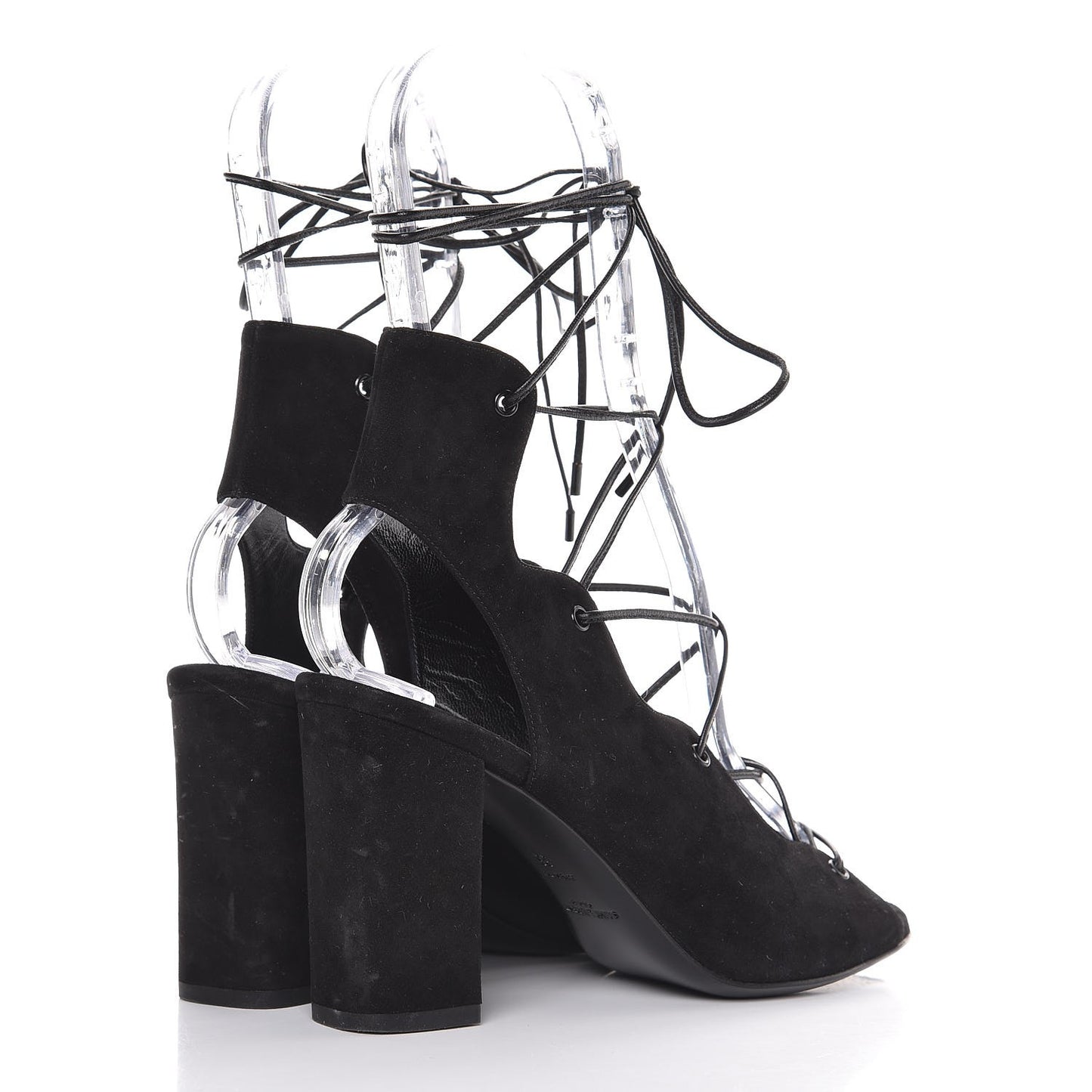 Suede Babies Lace Up Sandal 36 Black