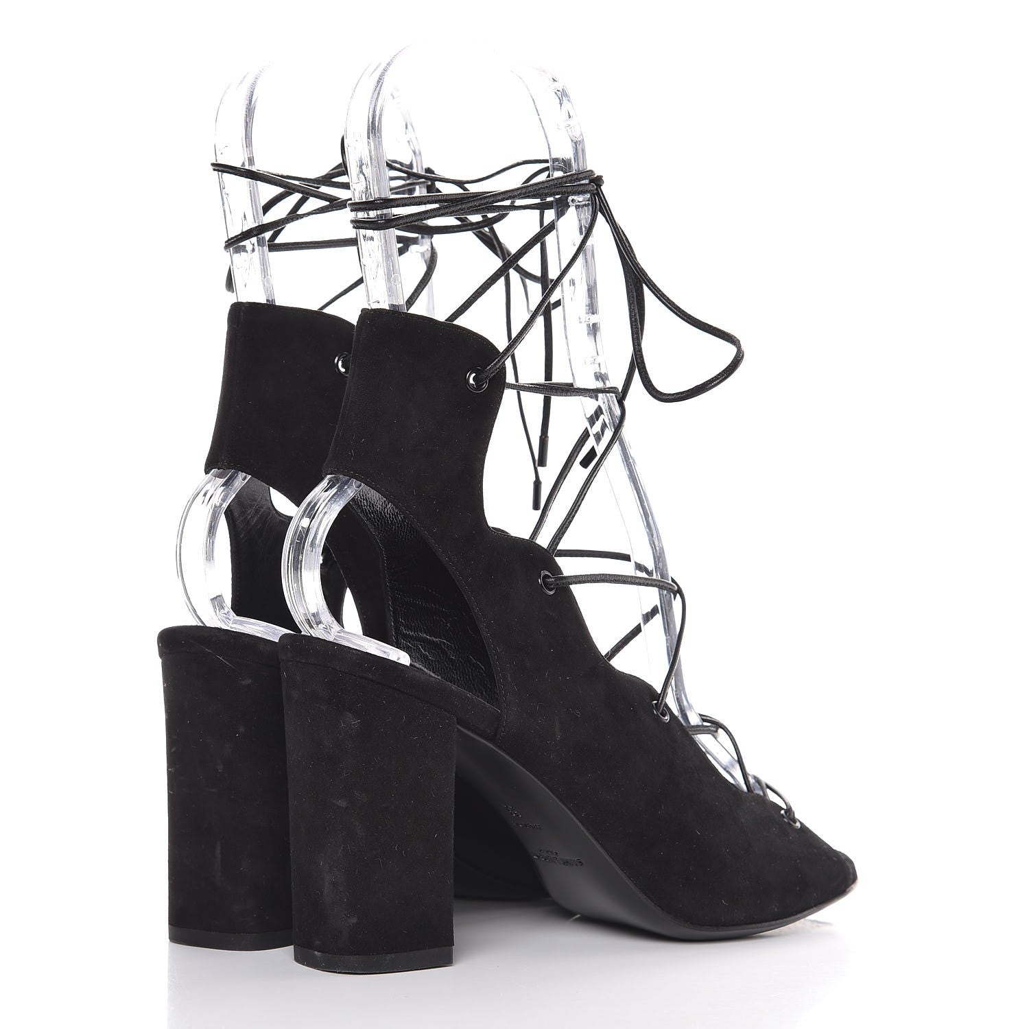 Saint Laurent Suede Babies Lace Up Sandal 36 Black 4 of 10