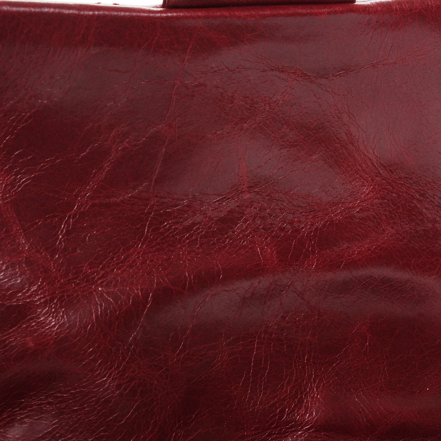 Glazed Calfskin Quilted Medium Duo Color Flap Dark Red