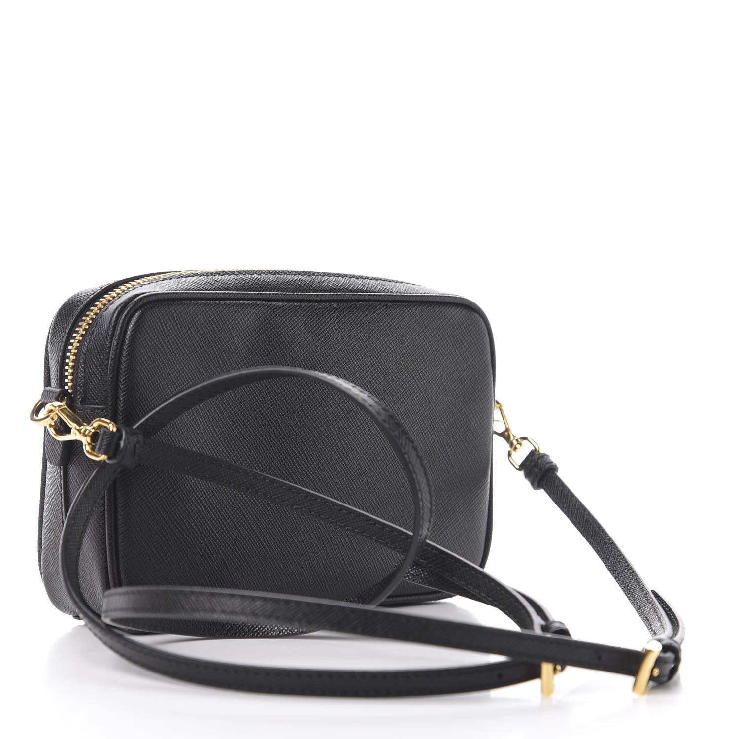 Prada Saffiano Lux Small Camera Crossbody Bag Black 2 of 8