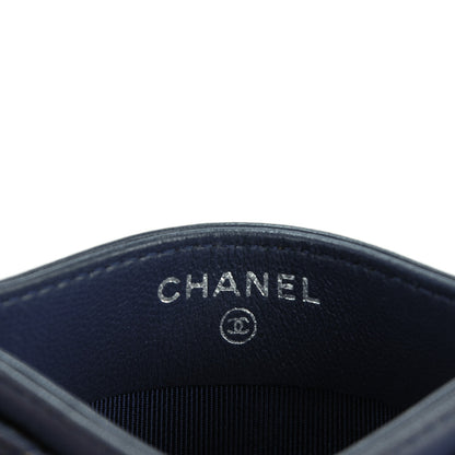 Chanel Perforated Lambskin Quilted Card Holder Blue 5 of 7