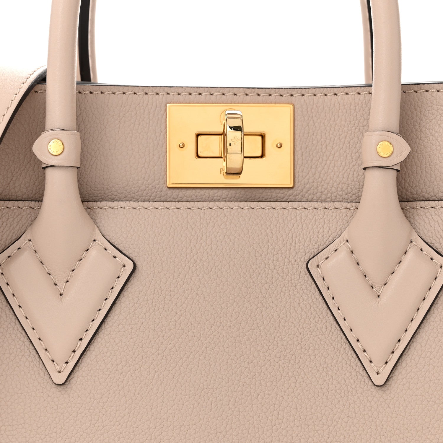 Louis Vuitton Calfskin Monogram On My Side PM Greige 7 of 9