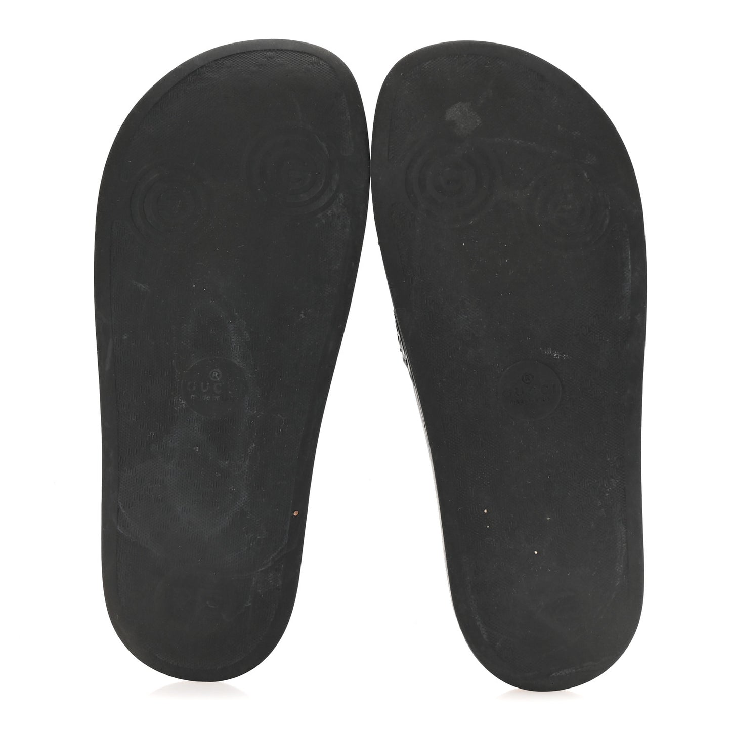 Rubber GG Monogram Perforated Womens Slide Sandals 40 Black