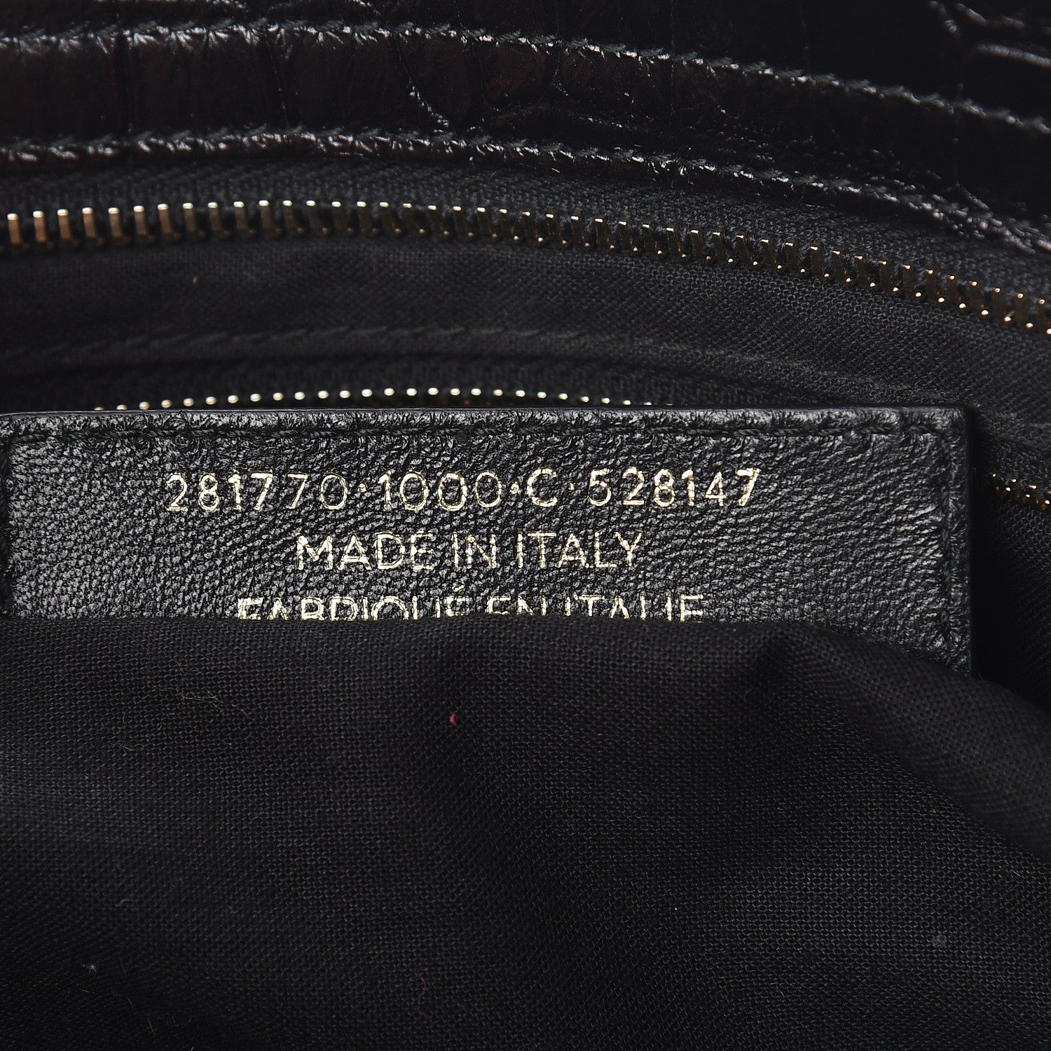 Balenciaga Calfskin Crocodile Embossed Giant 12 Gold Hardware City Black 8 of 12