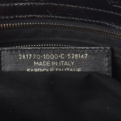 Balenciaga Calfskin Crocodile Embossed Giant 12 Gold Hardware City Black 8 of 12