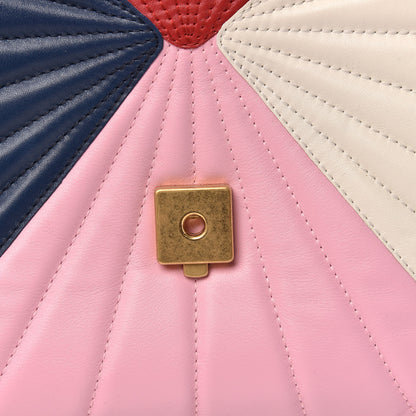 Gucci Calfskin Bamboo Trapuntata Queen Margaret Backpack Blue Agata Hibiscus Red Mystic White Sugar Pink 7 of 12