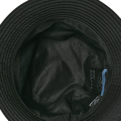 Prada Re-Nylon Metal Triangle Logo Womens Bucket Hat M Black 7 of 8