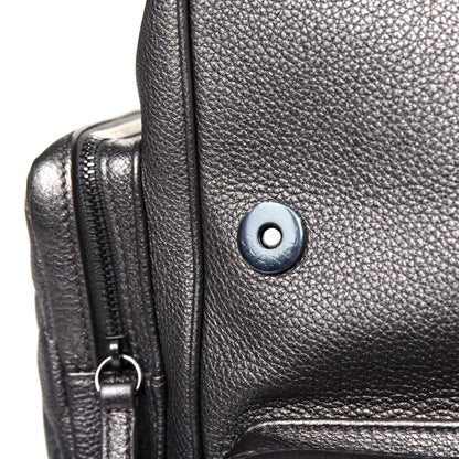 Chanel Metallic Grained Calfskin Quilted Large Casual Rock Backpack Charcoal 9 of 14