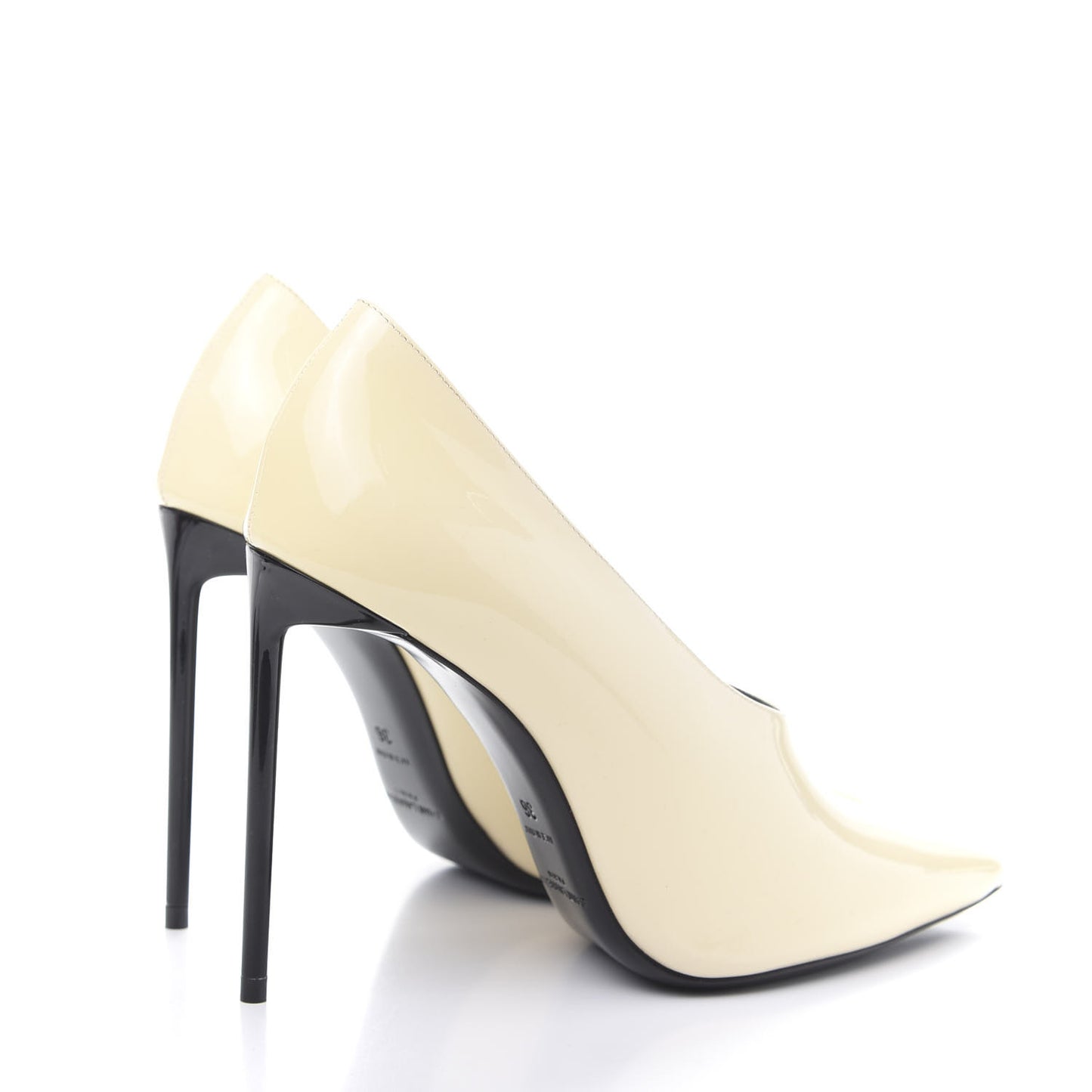 Patent Calfskin Teddy High Vamp 105 Pumps 36 White