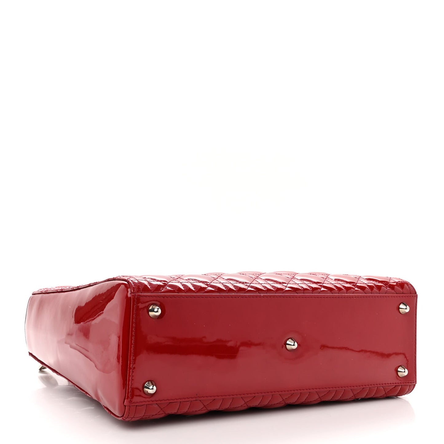 Patent Cannage Large Lady Dior Red