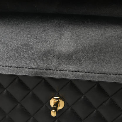 Chanel Lambskin Quilted Medium Double Flap Black 15 of 17