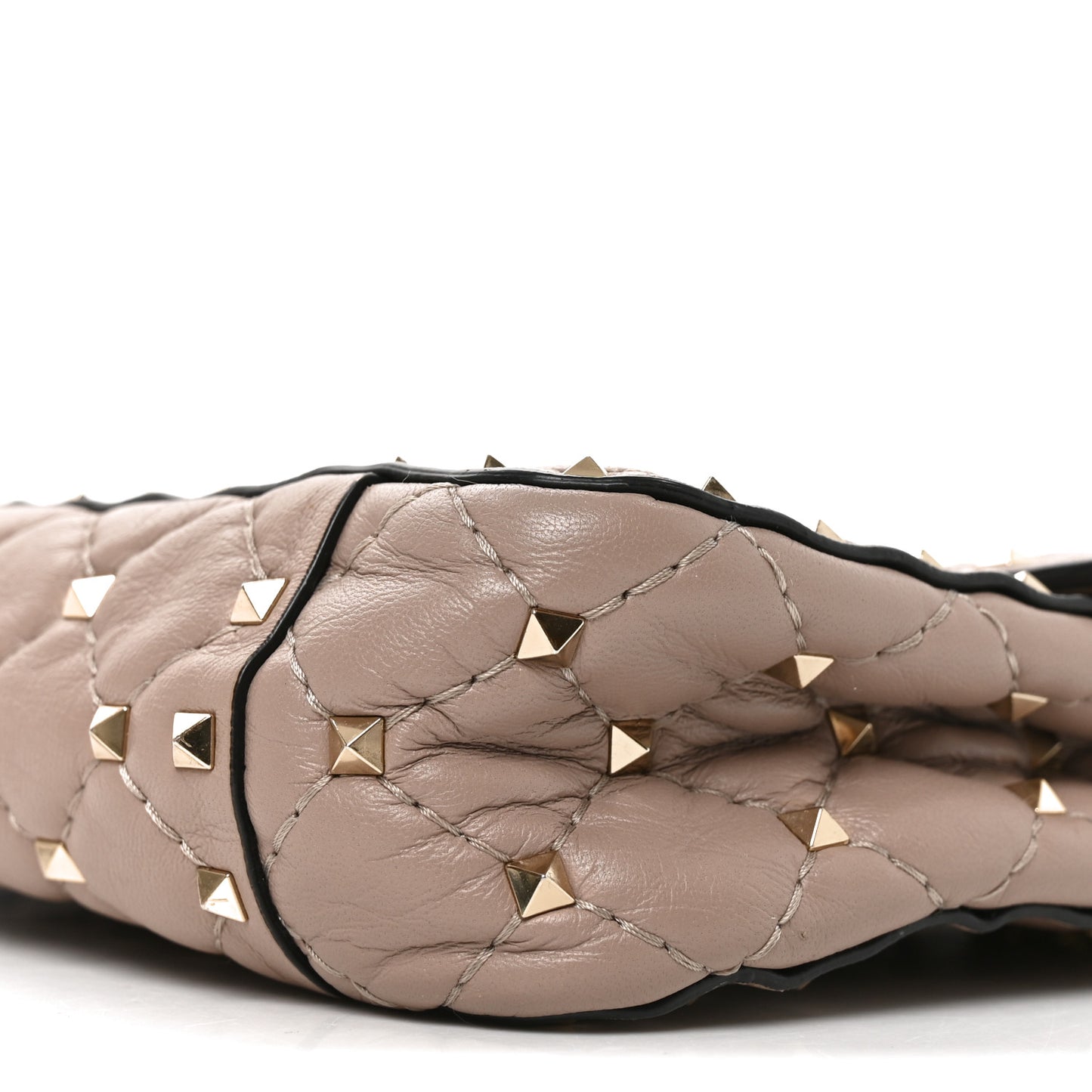 Lambskin Medium Rockstud Spike Shoulder Bag Poudre Poudre