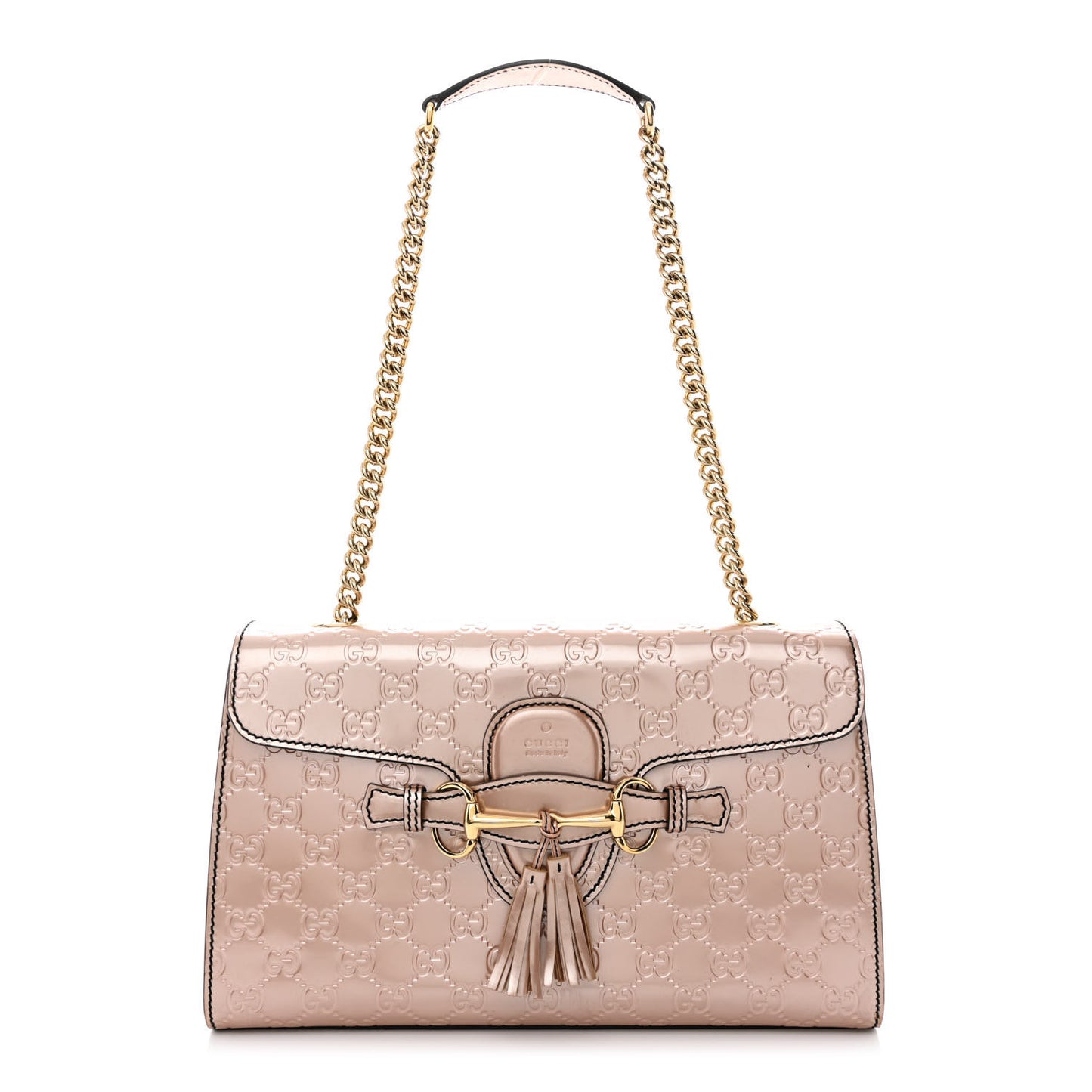 Shine Guccissima Medium Emily Chain Shoulder Bag Dark Cipria