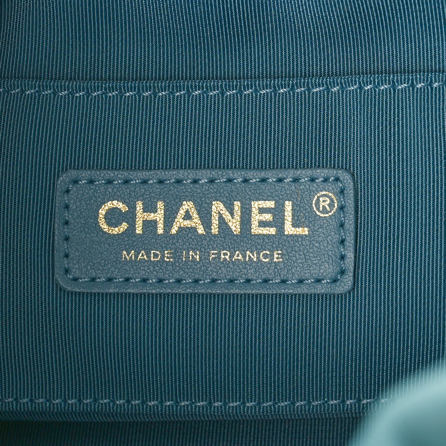 Chanel Lambskin Quilted Antique Signs Drawstring Bag Blue 6 of 9