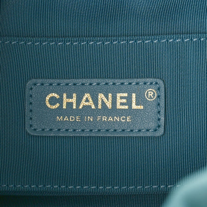 Chanel Lambskin Quilted Antique Signs Drawstring Bag Blue 6 of 9
