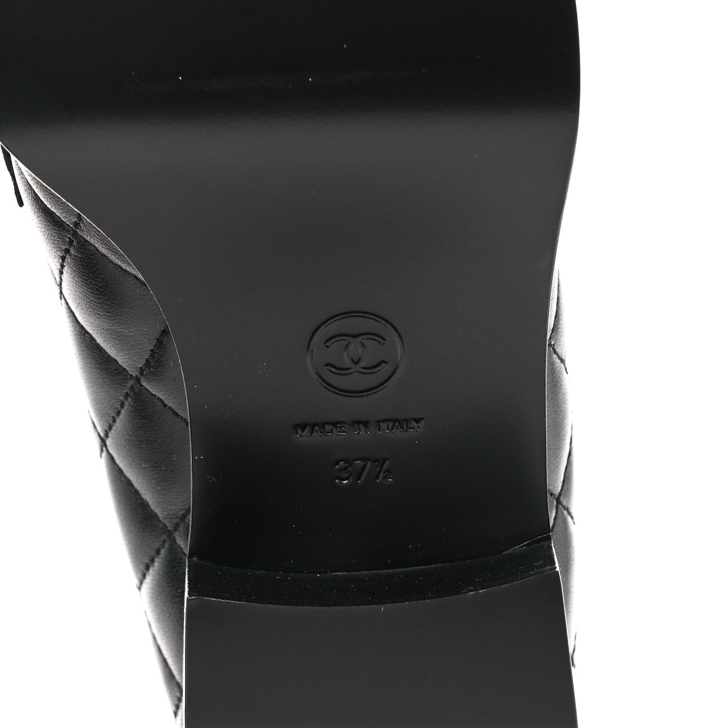 Lambskin Quilted CC Heart Loafers 37.5 Black
