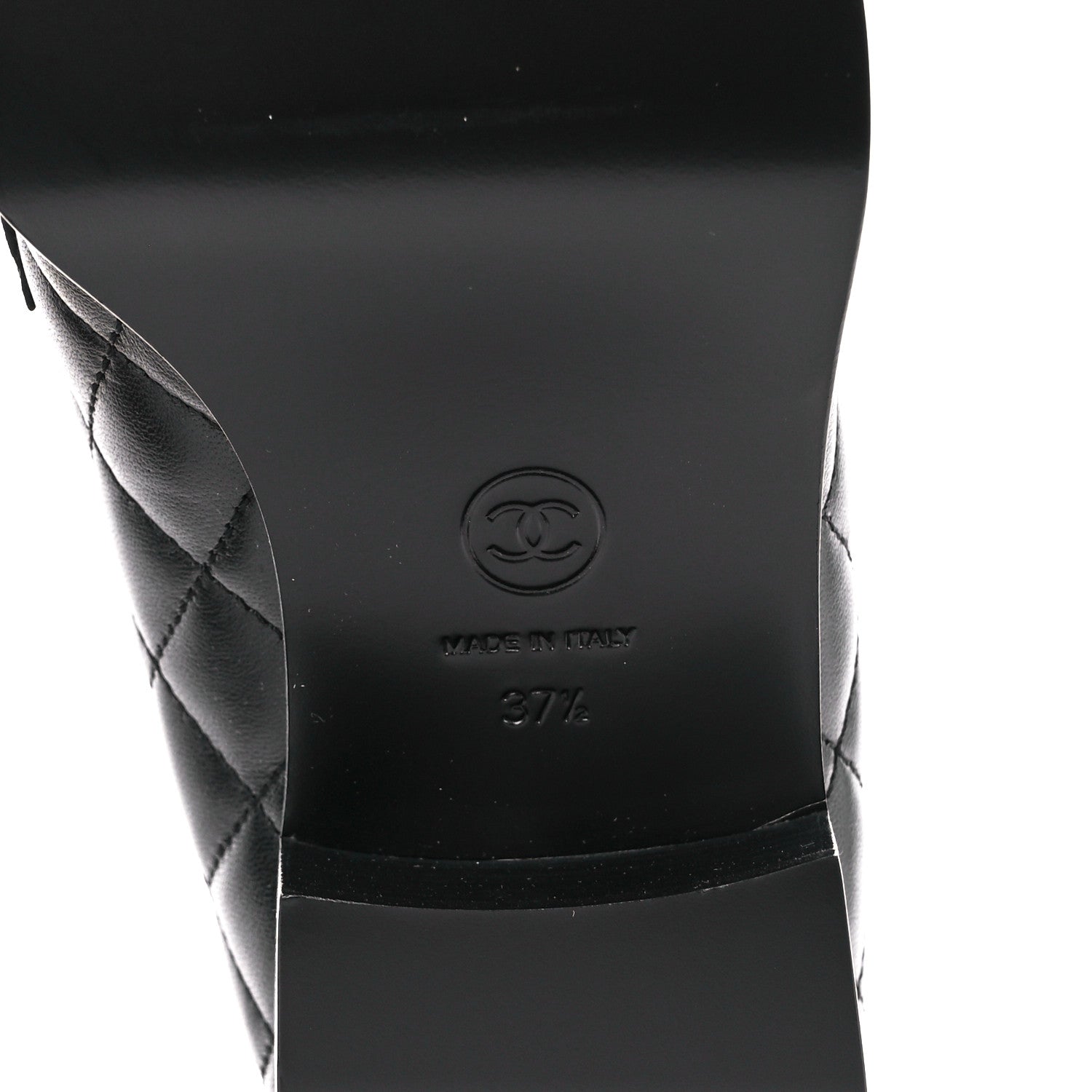 Chanel Lambskin Quilted CC Heart Loafers 37.5 Black 6 of 9